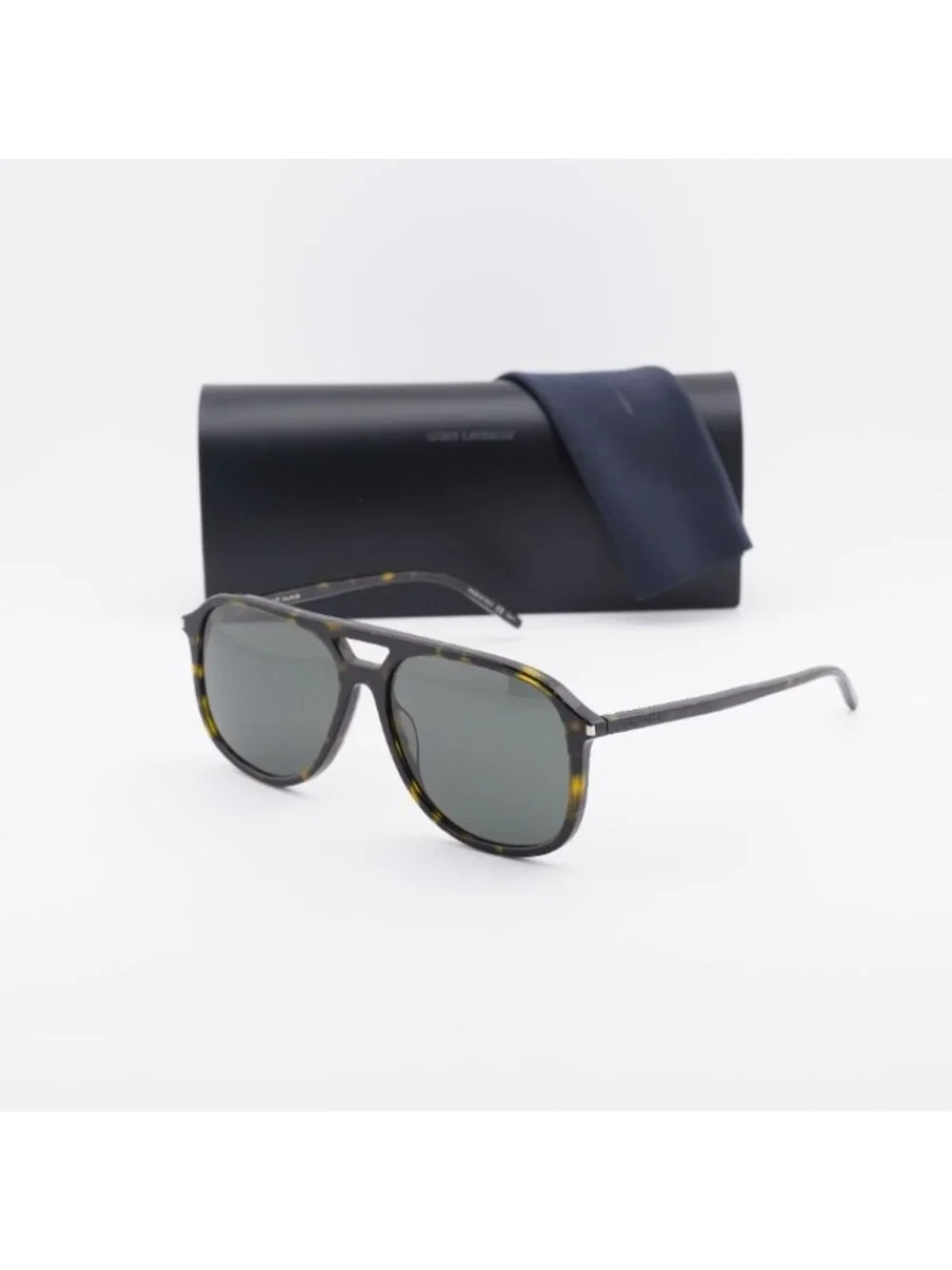 Saint Laurent SL476 004 Sunglasses Havana Aviator Frame, Grey Lenses
